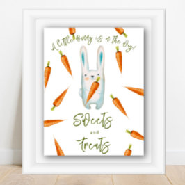 Baby konijn met wortels - Snoepjes en traktaties Poster