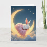 Baby Konijn Op Een Halve Maan