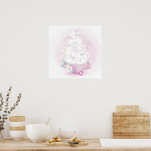 Baby konijn poster (Keuken)