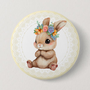 Baby Konijn  Ronde Button 7,6 Cm
