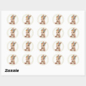Baby Konijn Ronde Sticker (Vel)