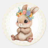 Baby Konijn Ronde Sticker (Voorkant)