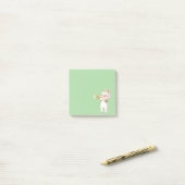 Baby Konijn Trompetspeler met Vogel in Lelietuin Post-it® Notes (Op bureau)