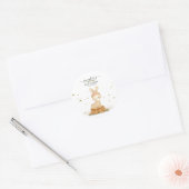 Baby konijn wild bos ronde sticker (Envelop)