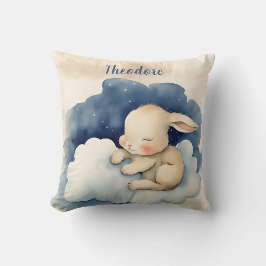 Baby konijnenjongens gepersonaliseerd kussen (Voorkant)