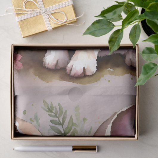 Baby Konijnenkonijn roze bloemen Tissuepapier (Geschenk)