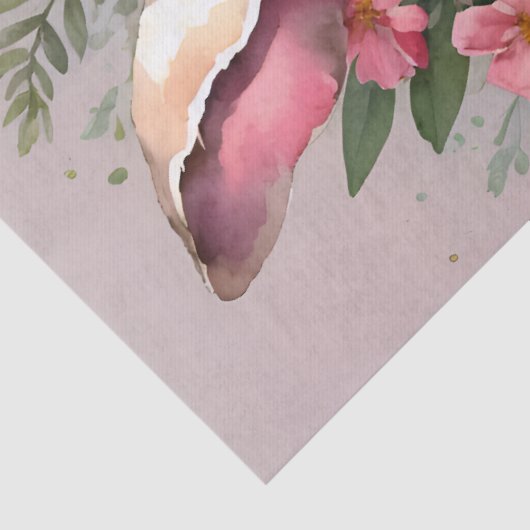 Baby Konijnenkonijn roze bloemen Tissuepapier (Detail)