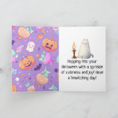 Baby Konijntjes in Pompoen Halloween Groet Feestdagen Kaart (Binnen)