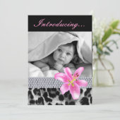 Baby koninklijke douche Lopard Lily Flower Kaart (Staand voorkant)