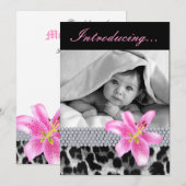 Baby koninklijke douche Lopard Lily Flower Kaart (Voorkant / Achterkant)