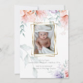 Baby | Koraal Lila Aquarelle Peony Flowers Kaart (Voorkant)