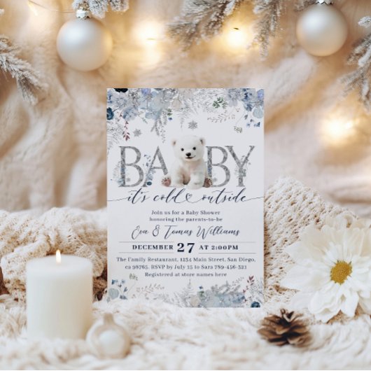 Baby koud buiten Floral & Beer Baby Boy Shower Kaart