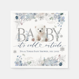 Baby koud buiten Floral & Beer Baby Boy Shower Servet