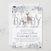 Baby koud buiten Floral & Deer Baby Jongensdouche Kaart (Voorkant)