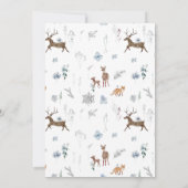 Baby koud buiten Floral & Deer Baby Jongensdouche Kaart (Achterkant)