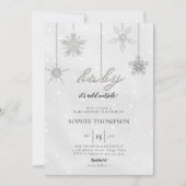 Baby koud buiten glitter sneeuwvlok neutraal douch kaart (Voorkant)