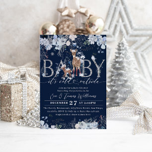 Baby koud buiten Navy blauw Baby Boy Shower Kaart