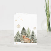 Baby koud buiten Rustic Deer Winter Baby shower Bedankkaart (Achterkant)