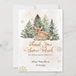 Baby koud buiten Rustic Deer Winter Baby shower Bedankkaart