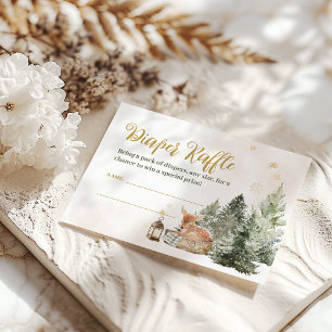Baby koud buiten Rustic Deer Winter Baby shower Informatiekaartje