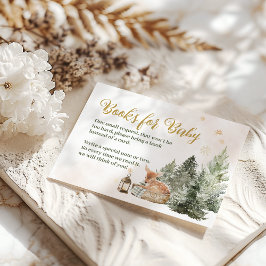 Baby koud buiten Rustic Deer Winter Baby shower Informatiekaartje