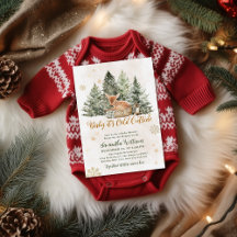 Baby koud buiten Rustic Deer Winter Baby shower