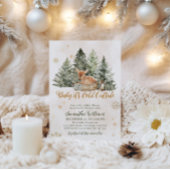 Baby koud buiten Rustic Deer Winter Baby shower Kaart