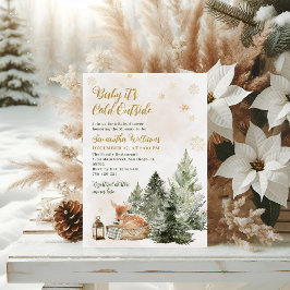 Baby koud buiten Rustic Deer Winter Baby shower Kaart