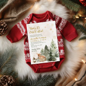 Baby koud buiten Rustic Deer Winter Baby shower Kaart