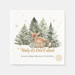 Baby koud buiten Rustic Deer Winter Baby shower Servet
