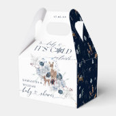 Baby koud buiten Winter Bloemen Herten Baby shower Bedankdoosjes (Achterkant)