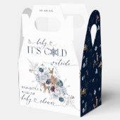 Baby koud buiten Winter Bloemen Herten Baby shower Bedankdoosjes (Geopend)