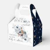 Baby koud buiten Winter Bloemen Herten Baby shower Bedankdoosjes (Voorkant Zijde)