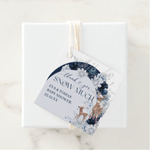 Baby koud buiten Winter Bloemen Herten Baby shower Bedankjes Labels