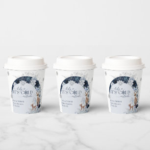 Baby koud buiten Winter Bloemen Herten Baby shower Papieren Bekers