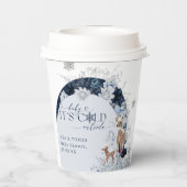 Baby koud buiten Winter Bloemen Herten Baby shower Papieren Bekers (Achterkant)