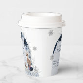 Baby koud buiten Winter Bloemen Herten Baby shower Papieren Bekers (Rechts)