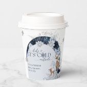 Baby koud buiten Winter Bloemen Herten Baby shower Papieren Bekers (Voorkant)