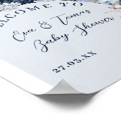 Baby koud buiten Winter Bloemen Herten Baby shower Poster (Hoek)