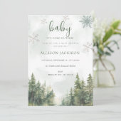 Baby Koud Buiten Winter Mountain Baby shower Kaart (Staand voorkant)