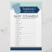Baby-kramble Shower Game - Blue Boy Polka Dots (Voorkant)