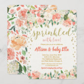 Baby kreupele uitnodiging voor meisje besprenkelde (Voorkant / Achterkant)