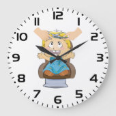 Baby krijgt kapsel Grappige Kinder kapperszaak Grote Klok (Voorkant)