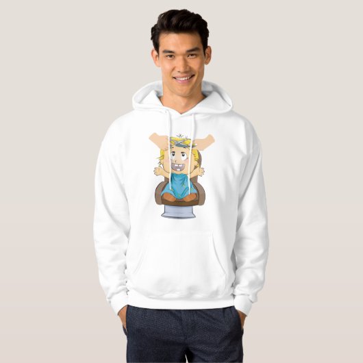 Baby krijgt kapsel Grappige Kinder kapperszaak Hoodie (Voorkant volledig)