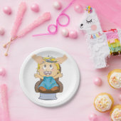 Baby krijgt kapsel Grappige Kinder kapperszaak Papieren Bordje (Feest)