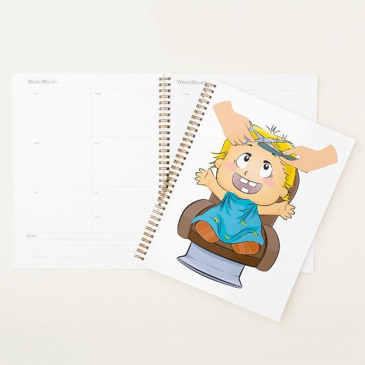 Baby krijgt kapsel Grappige Kinder kapperszaak Planner
