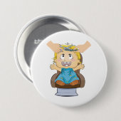 Baby krijgt kapsel Grappige Kinder kapperszaak Ronde Button 7,6 Cm (Voorkant /achterkant)