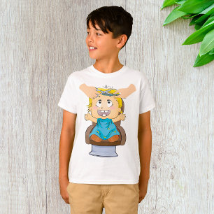 Baby krijgt kapsel Grappige Kinder kapperszaak T-shirt