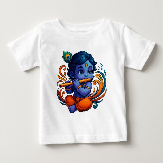 Baby Krishna met fluit – Peace Vibes | Levendig 3D (Voorkant)