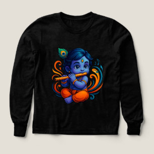 Baby Krishna met fluit – Peace Vibes Levendig 3D